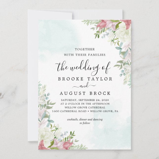 Flowers  Wedding Invitation (Front)