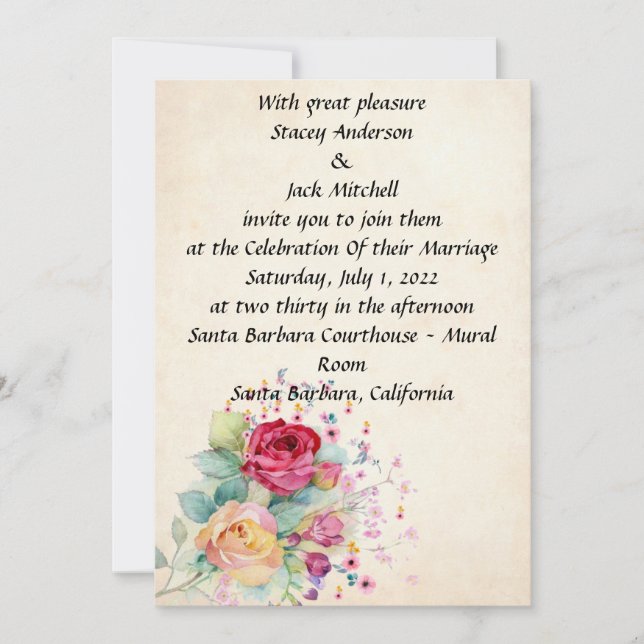 Flowers Wedding Invitation (Front)