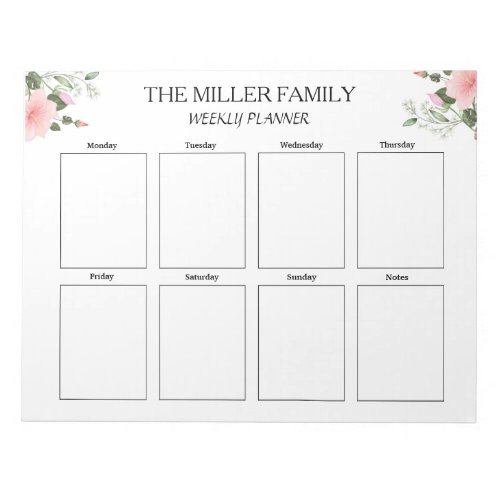 Flowers _ Weekly Planner Custom Notepad