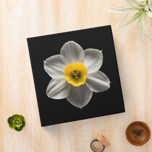 Flowers White Daffodil Flower 3 Ring Binder