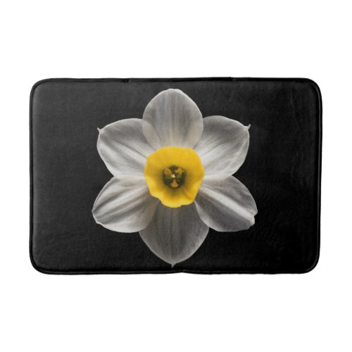 Flowers  White Daffodil Flower Bath Mat