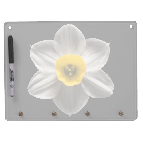 Flowers  White Daffodil Flower Dry Erase Board With Keychain Holder