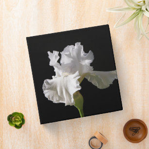Flowers   White Iris 3 Ring Binder
