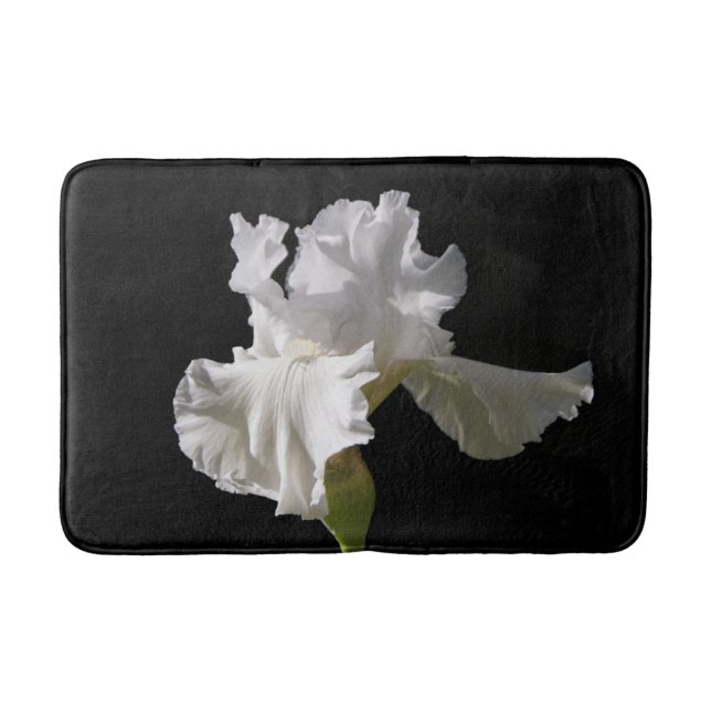 Flowers | White Iris Bath Mat (Front)