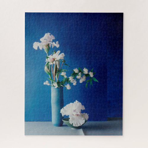 Flowers  White Iris in Vase Jigsaw Puzzle