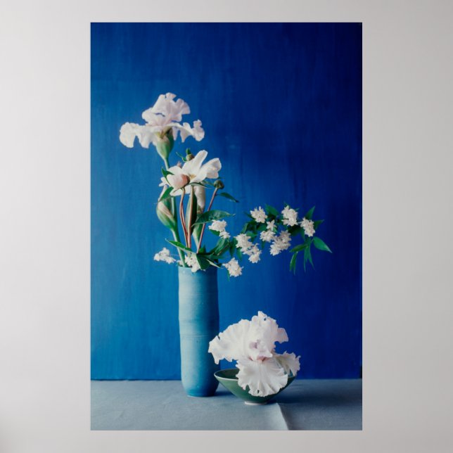 Flowers | White Iris in Vase Poster (Front)