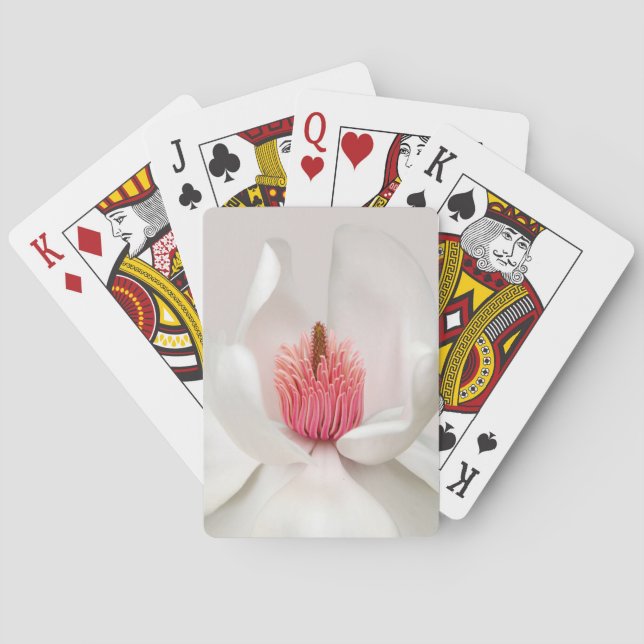Flowers | White Magnolia Poker Cards (Back)