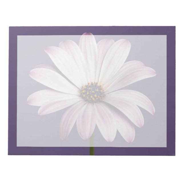 Flowers | White & Purple Daisy Notepad (Front)