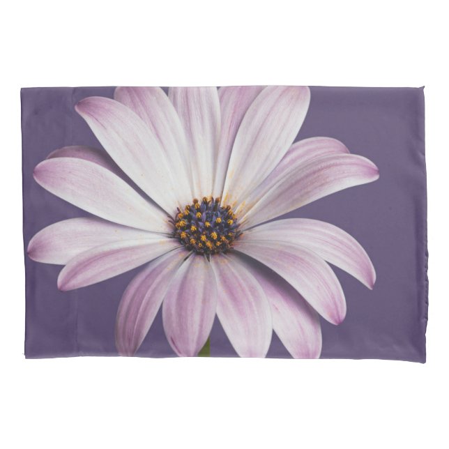 Flowers | White & Purple Daisy Pillow Case (Front)