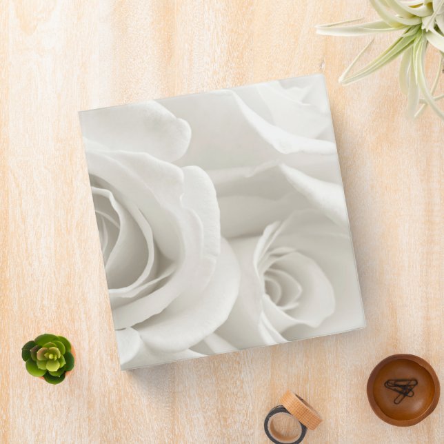 Flowers | White Roses 3 Ring Binder (In Situ)
