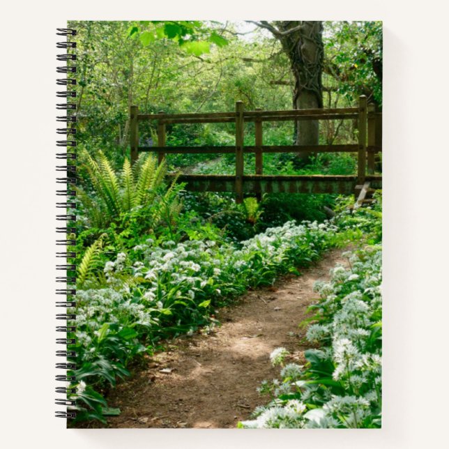 Flowers | White Wildflowers in Forest Notebook (Front)