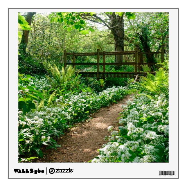 Flowers | White Wildflowers in Forest Wall Decal (Front)