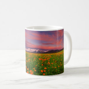 Flowers   Wildflower Field Snowcapped Mountains Coffee Mug