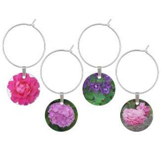 Flowers Wine Charms