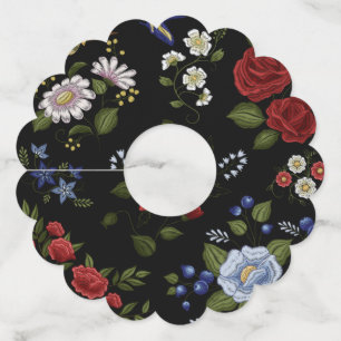 Flowers Wine Glass Tag