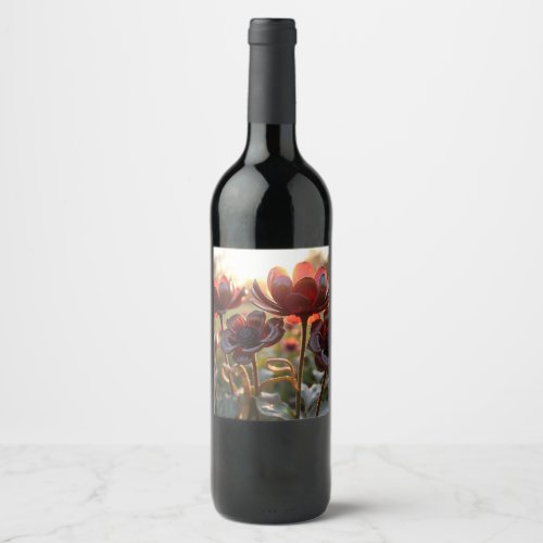 flowers wine label