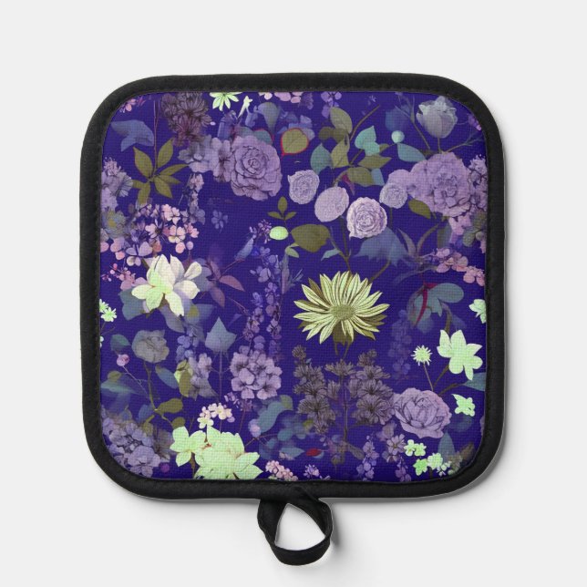 Flowers with an elegant and mysterious atmosphere pot holder (Front)