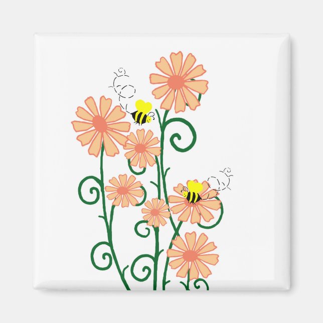 Flowers with bees magnet (Front)