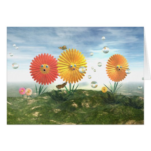 Flowers with Faces Cards (Front Horizontal)