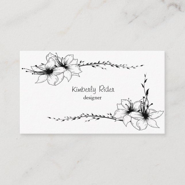 Flowers With Five Petals Business Card (Front)