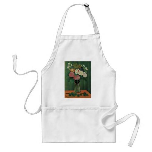 Flowers with Ivy by Henri Rousseau Vintage Floral Adult Apron