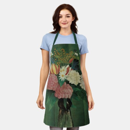 Flowers with Ivy by Henri Rousseau Vintage Floral Apron