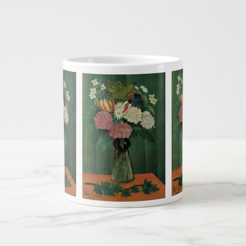 Flowers with Ivy by Henri Rousseau Vintage Floral Large Coffee Mug