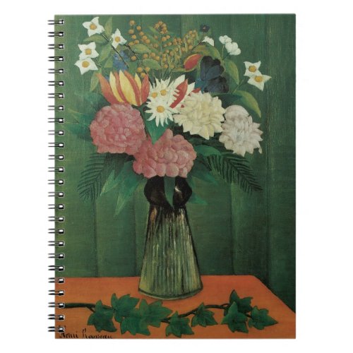 Flowers with Ivy by Henri Rousseau Vintage Floral Notebook