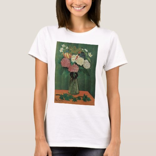 Flowers with Ivy by Henri Rousseau Vintage Floral T_Shirt