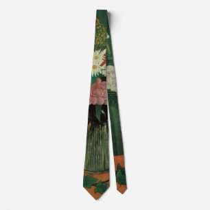 Flowers with Ivy by Henri Rousseau, Vintage Floral Tie