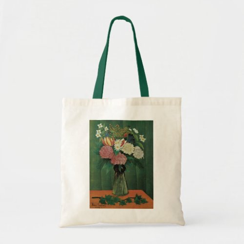 Flowers with Ivy by Henri Rousseau Vintage Floral Tote Bag