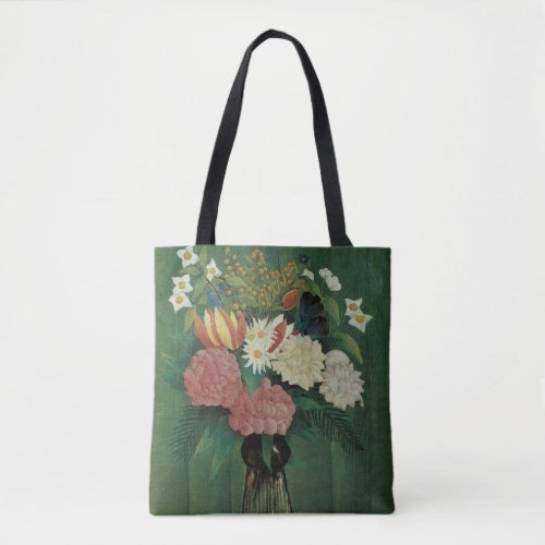 Flowers with Ivy by Henri Rousseau Vintage Floral Tote Bag