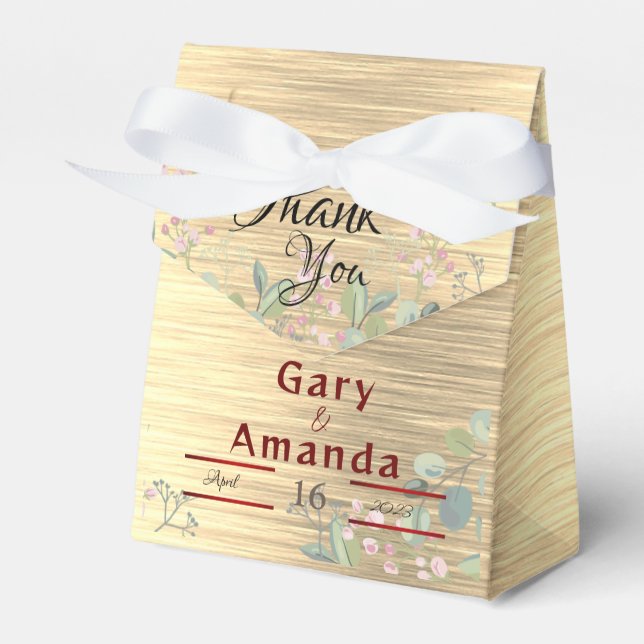 Flowers with Leaves    Favor Boxes (Front Side)