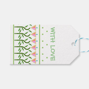 Flowers with love gift tags