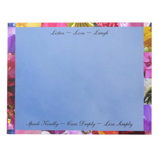 Flowers with Quotes Notepad (Front)
