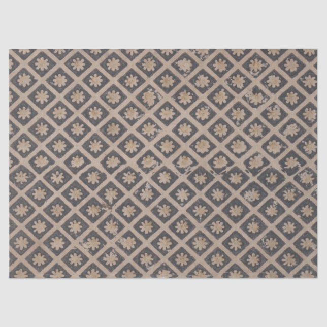 Flowers Within Squares Decoupage Paper (Front)