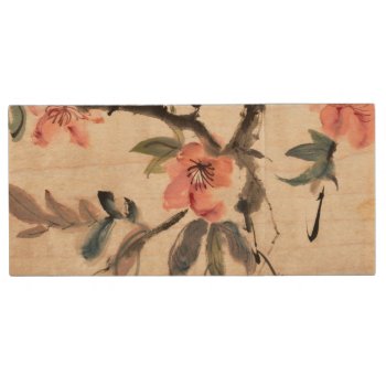 Flowers Wood Flash Drive by watercoloring at Zazzle