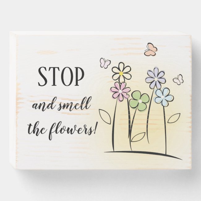 Flowers Wooden Box Sign