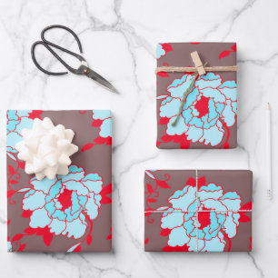 flowers wrapping paper sheets