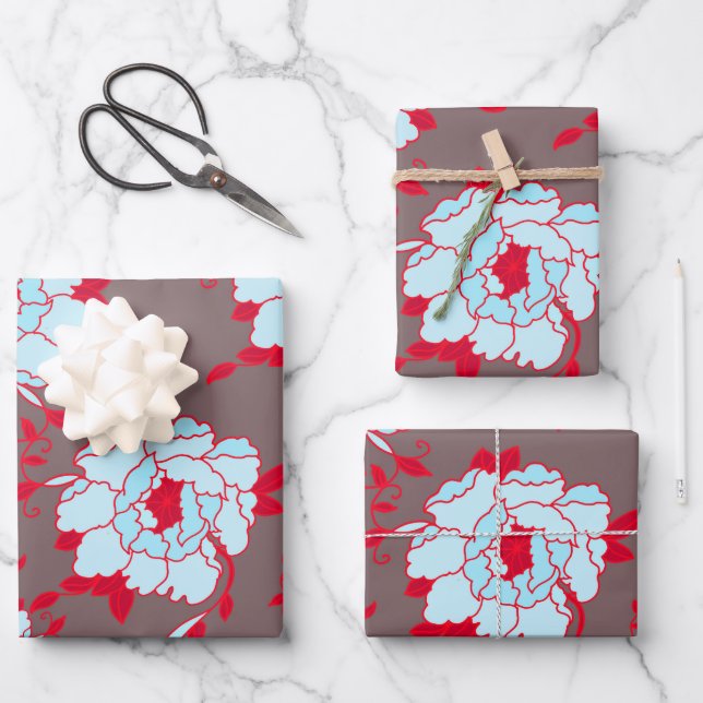 flowers wrapping paper sheets (Front)