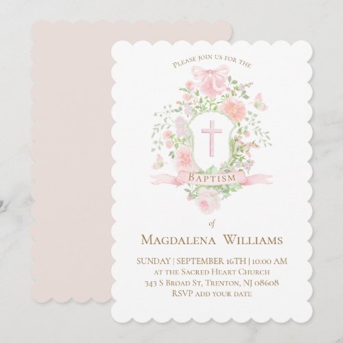 flowers wreath | Baptism Invitation
