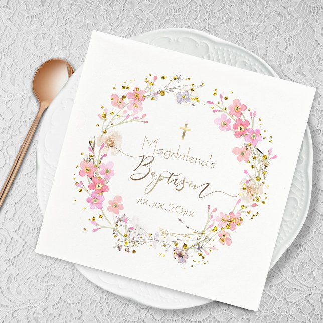  flowers wreath Baptism  Napkins (Creator Uploaded)