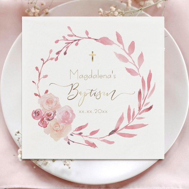  flowers wreath Baptism  Napkins (Creator Uploaded)