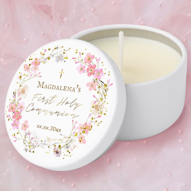  flowers wreath First Communion Mini Candle Favors (Creator Uploaded)
