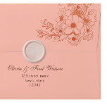 Flowers Wreath Wedding Wax Seal Stamp<br><div class="desc">Elegant,  chic,  modern,  boho wax seal stamp for wedding envelopes with monogram - initials of bride and groom and flowers wreath.</div>