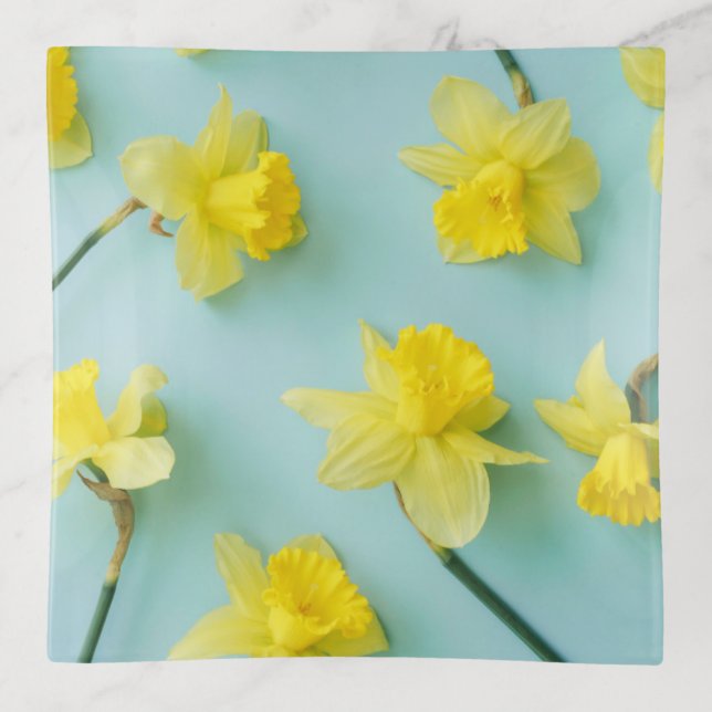 Flowers | Yellow Daffodils Trinket Tray (Front)