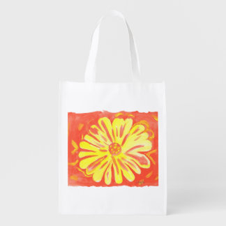 Flowers - Yellow Flower Grocery Bag