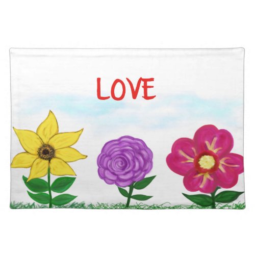 Flowers Yellow Purple Fuchsia Placemats