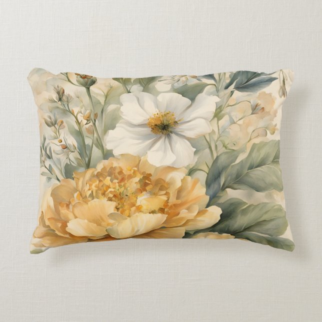 flowersin gardern accent pillow (Front)