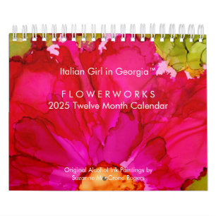 Flowerworks - 2025 Twelve Month Art Calendar